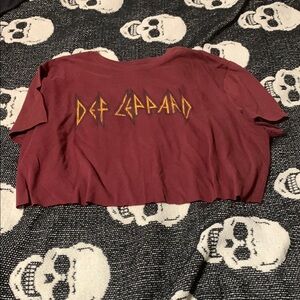 Def Leppard Maroon Crop Top